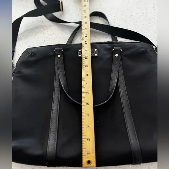 Women's‎ Minimalist Laptop Computer Bag in Black w Adjustable Strap
